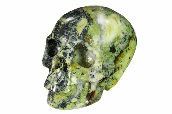 Realistic, Polished Yellow Turquoise Jasper Skull - Magnetic #151105